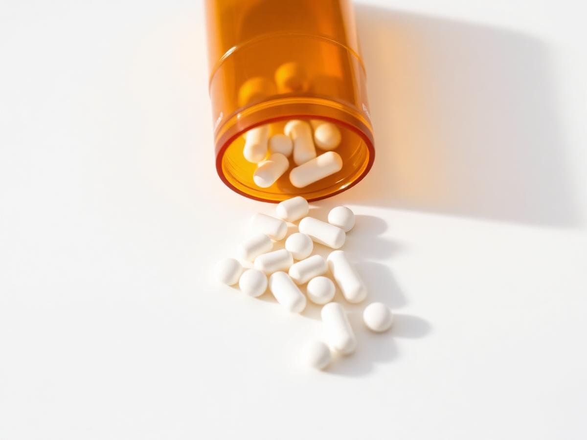 Measuring out a single zopiclone tablet